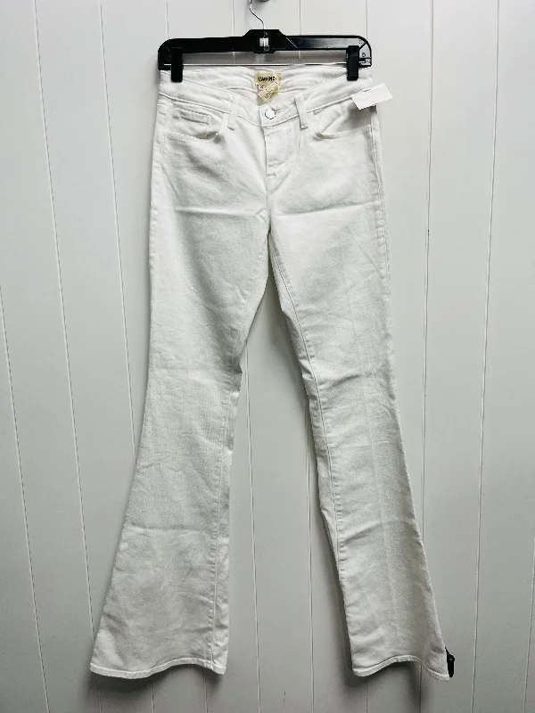 Jeans Flared By L Agence In White Denim, Size: 4