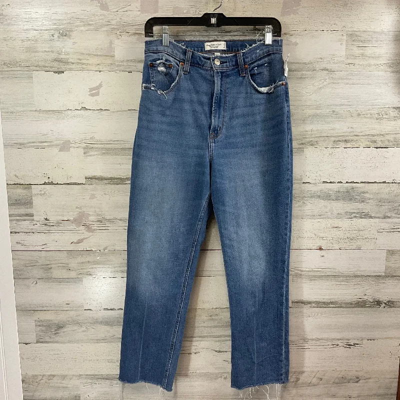 Jeans Straight By Abercrombie And Fitch In Blue Denim, Size: 10