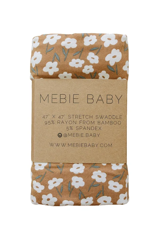 Mustard Floral Bamboo Stretch Swaddle