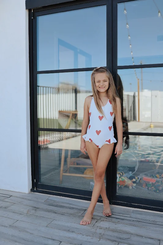 Queen of Hearts | Girl Sleeveless Swimsuit