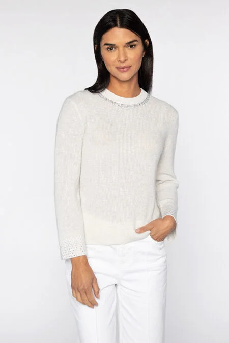 Kinross Cashmere Crystal Rib Crew