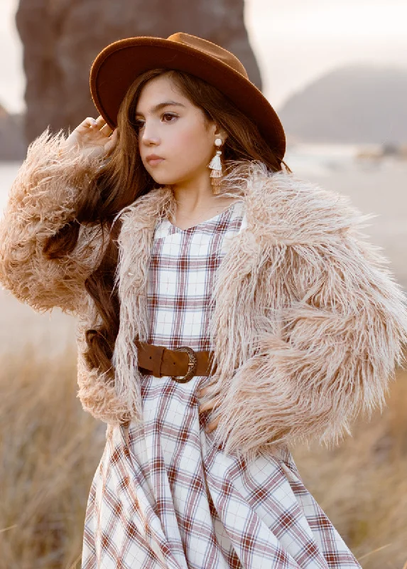 Goldie Fur Coat in Light Tan