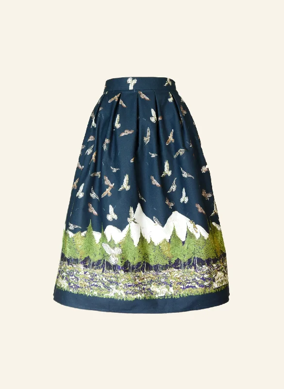 Ada - Navy Birds of Prey Skirt