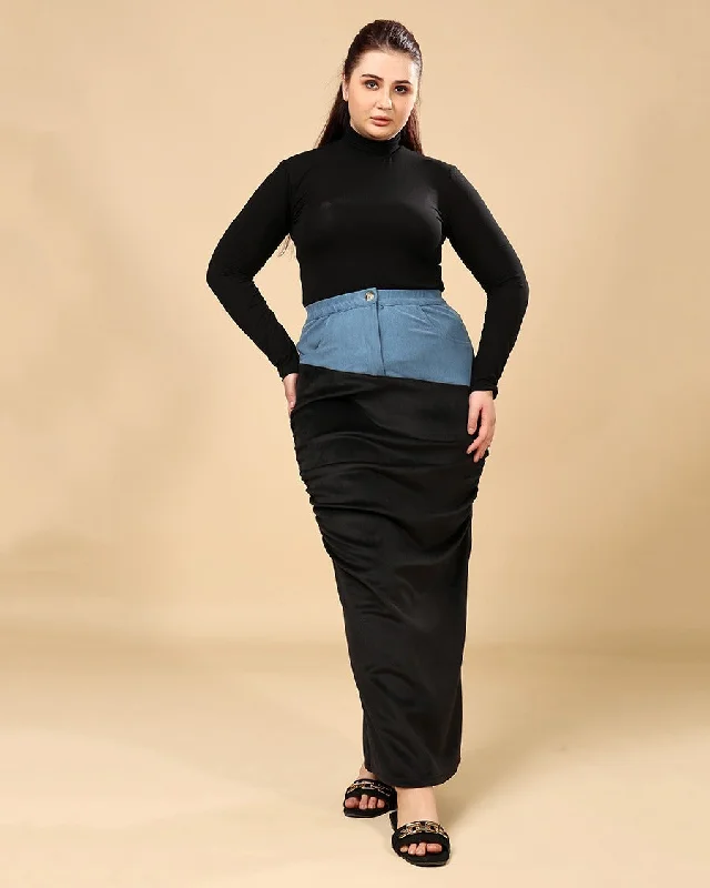 Denim Woollen Duo Skirt