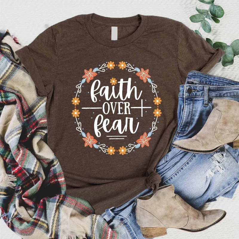 Faith Over Fear Flower Circle Tee