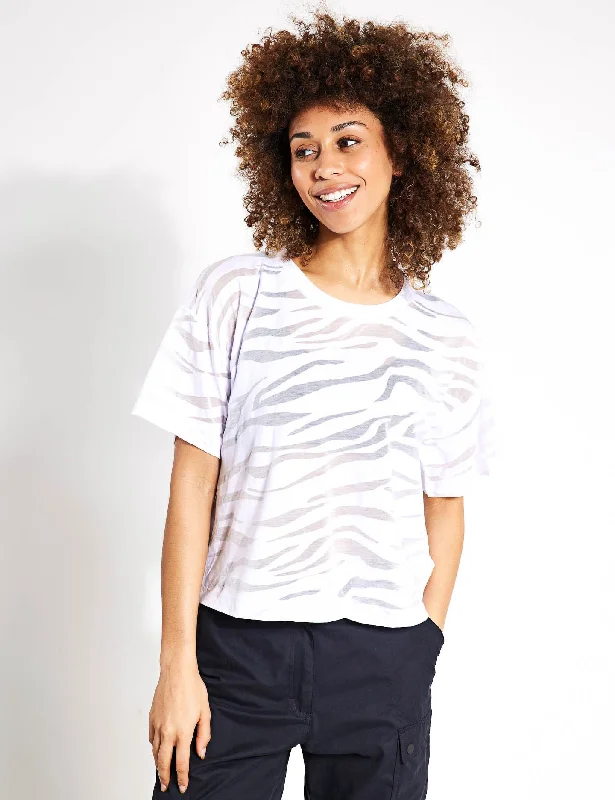 Lightweight Scoop Neck Relaxed T-Shirt - White