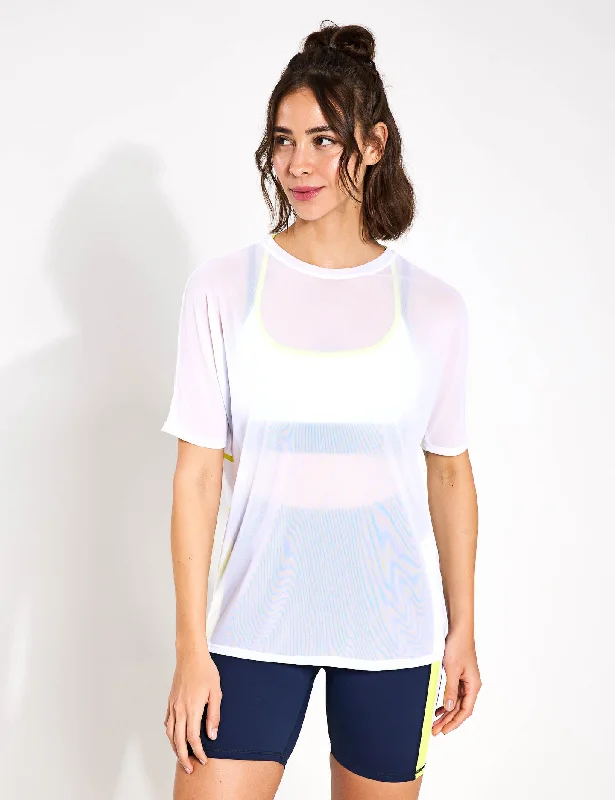 Heidi Sports Tee - White/Lime