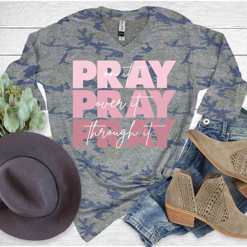 Pray On It 3/4 Sleeve V-Neck