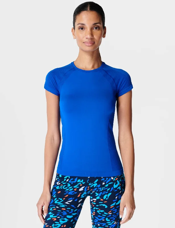 Athlete Seamless Gym T-Shirt - Lightning Blue