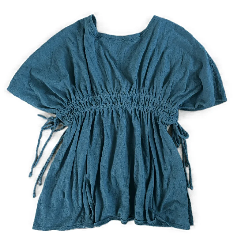 Tunic Short Sleeve By Free People In Teal, Size: Xs