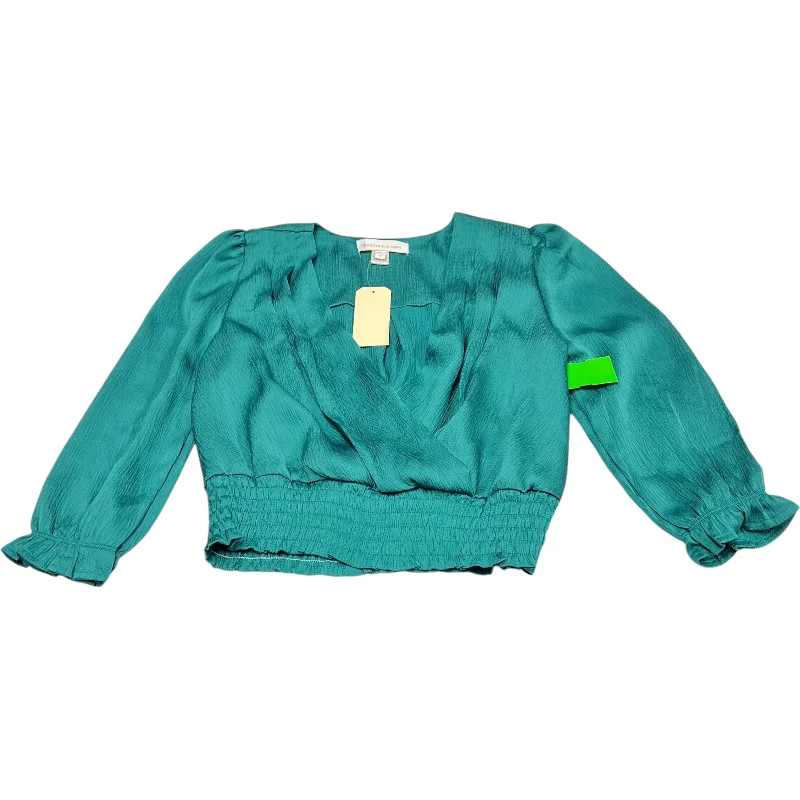 Blouse 3/4 Sleeve By Monteau In Green, Size: M