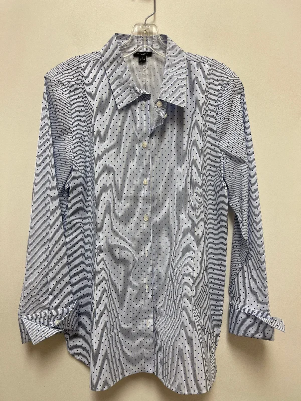 Blouse Long Sleeve By Ann Taylor In Blue, Size: M