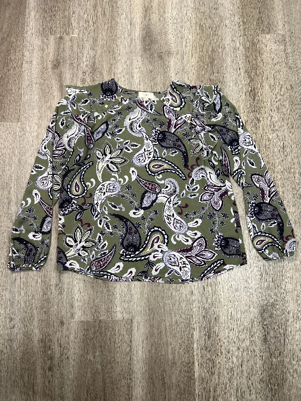 Blouse Long Sleeve By Loft In Green, Size: M