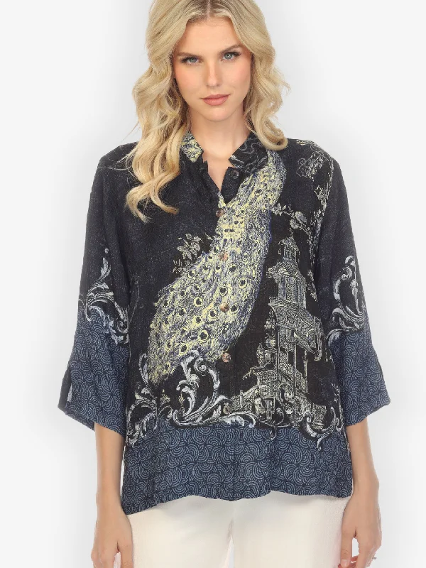 Chinoiserie Japan Silk Blend Blouse