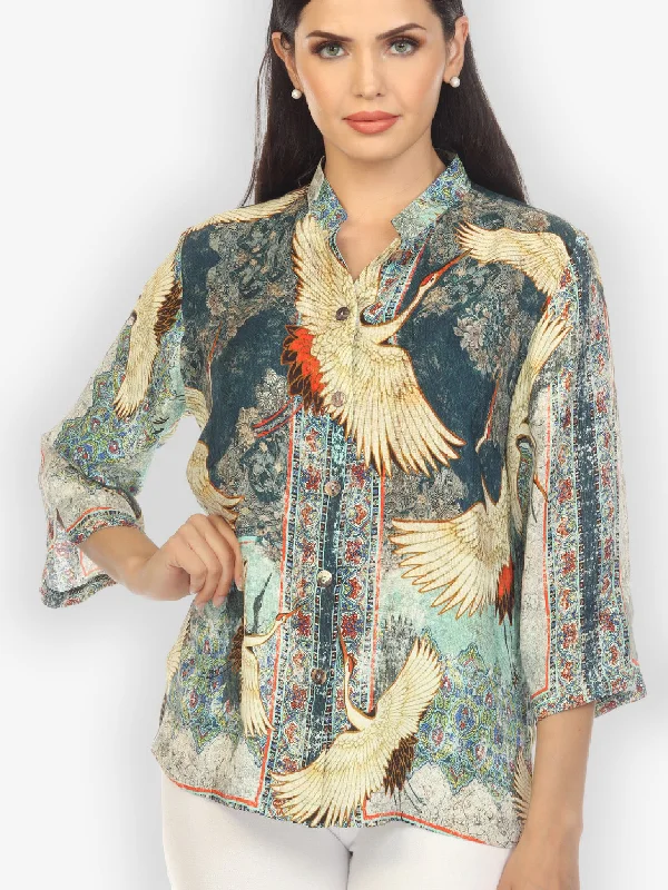 Crane Vintage Silk Blend Blouse