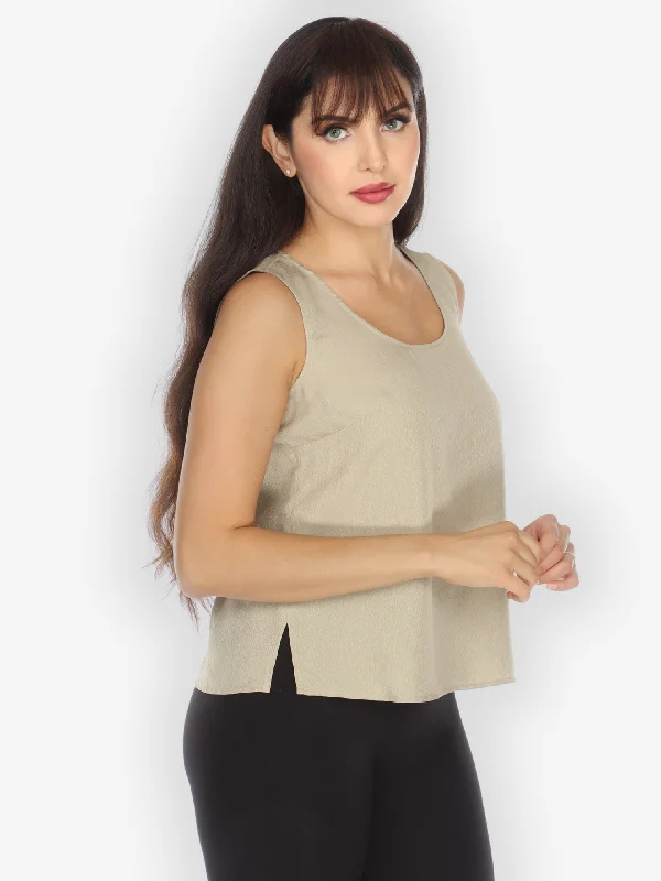 Silk Light Taupe Tank Top