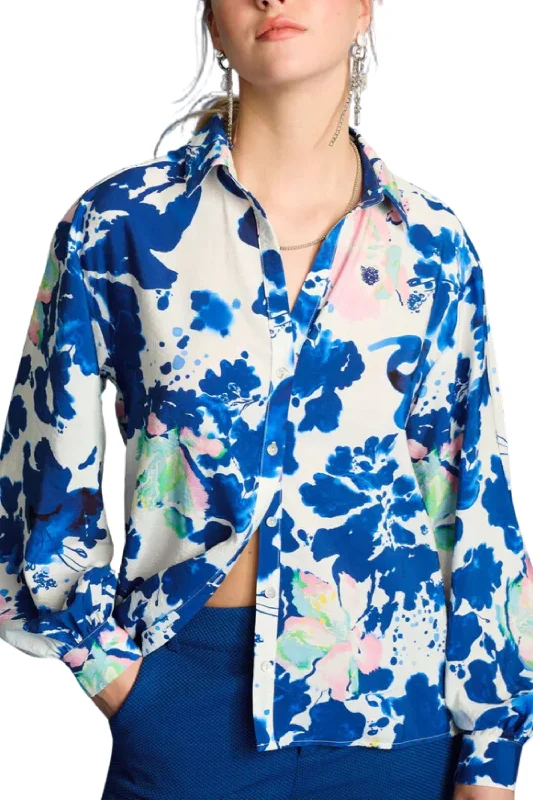 VIOLET CRANE BIRDS BLOUSE - SP7729