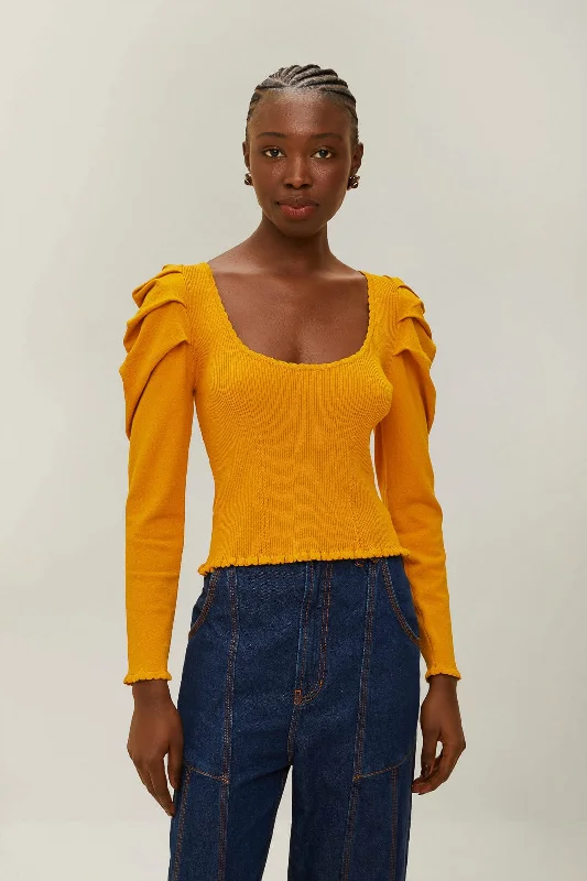 Yellow Knit Blouse