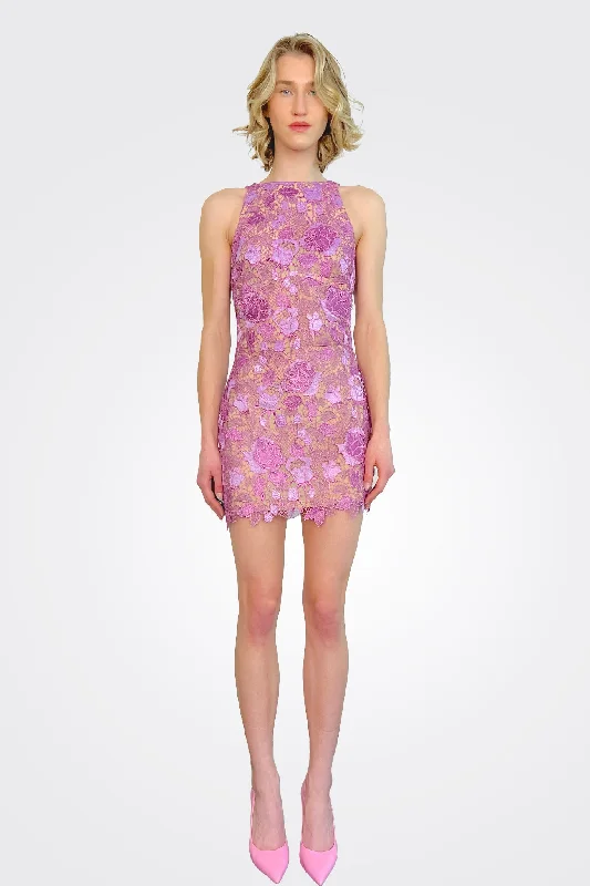 Etta Mini Dress - Lavender Garden