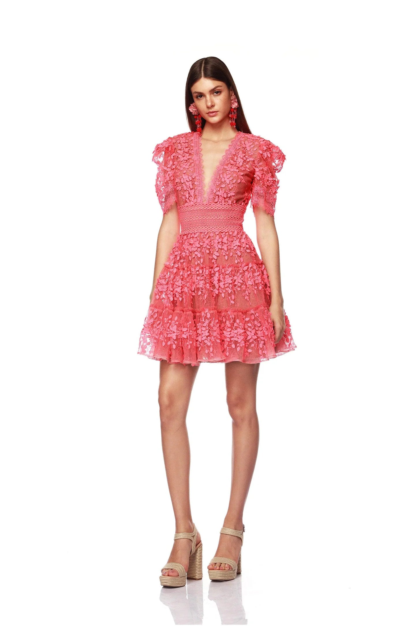 Megan Mini Dress - Coral