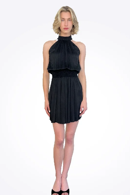 Mockneck Mini Dress - Black