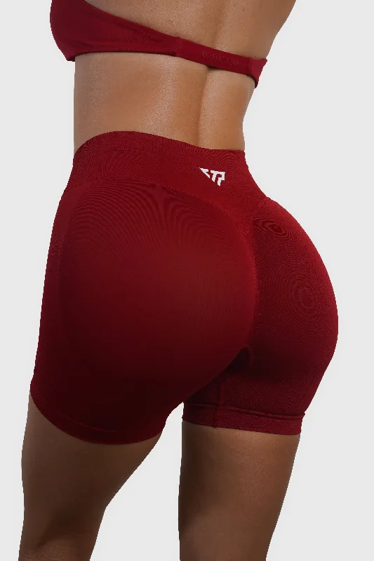 RECOIL SCRUNCH SHORTS - Dark Red