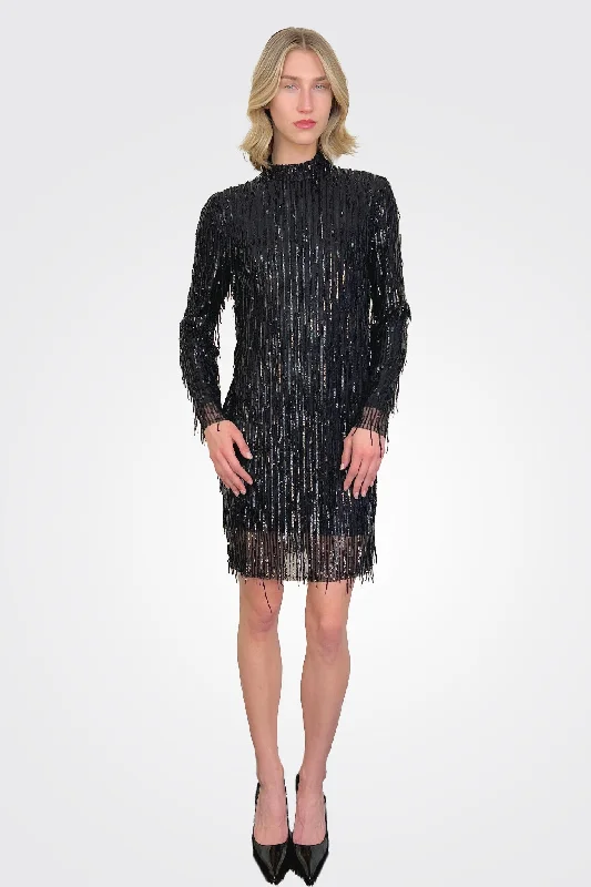 Short Sequin Dress - Black