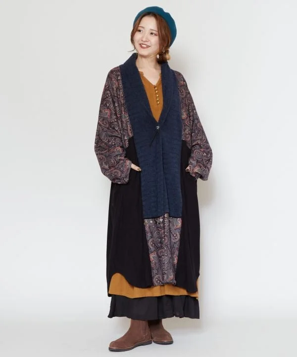 Bohemian Patchwork Long Cardigan