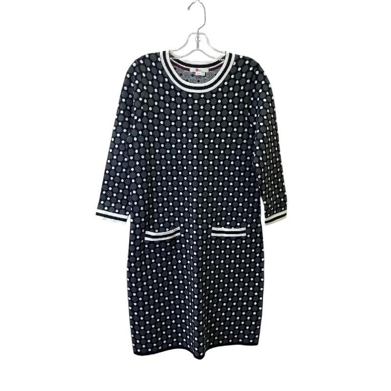 Dress Casual Midi By Boden In Black & Grey, Size:10