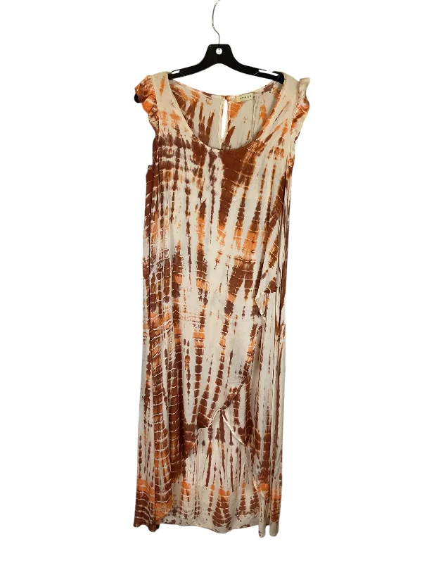 Dress Casual Midi By Cmb In Orange, Size: S