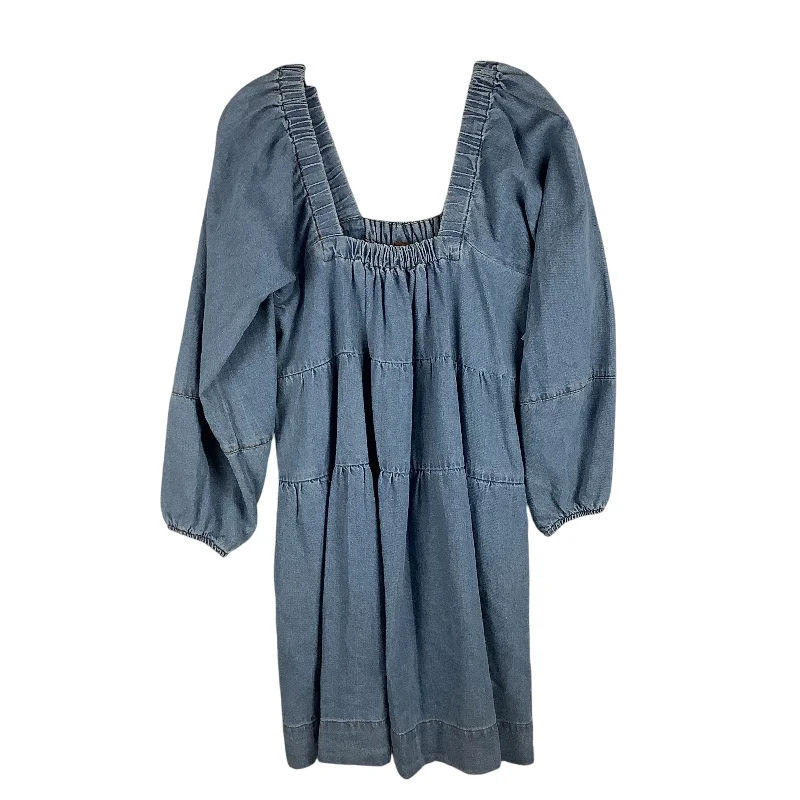 Dress Casual Midi By Free People In Blue Denim, Size: S