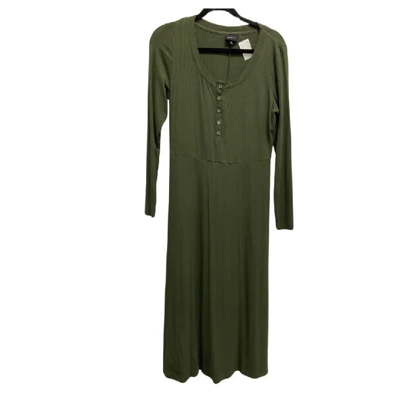 Dress Casual Midi By Who What Wear In Green, Size: M