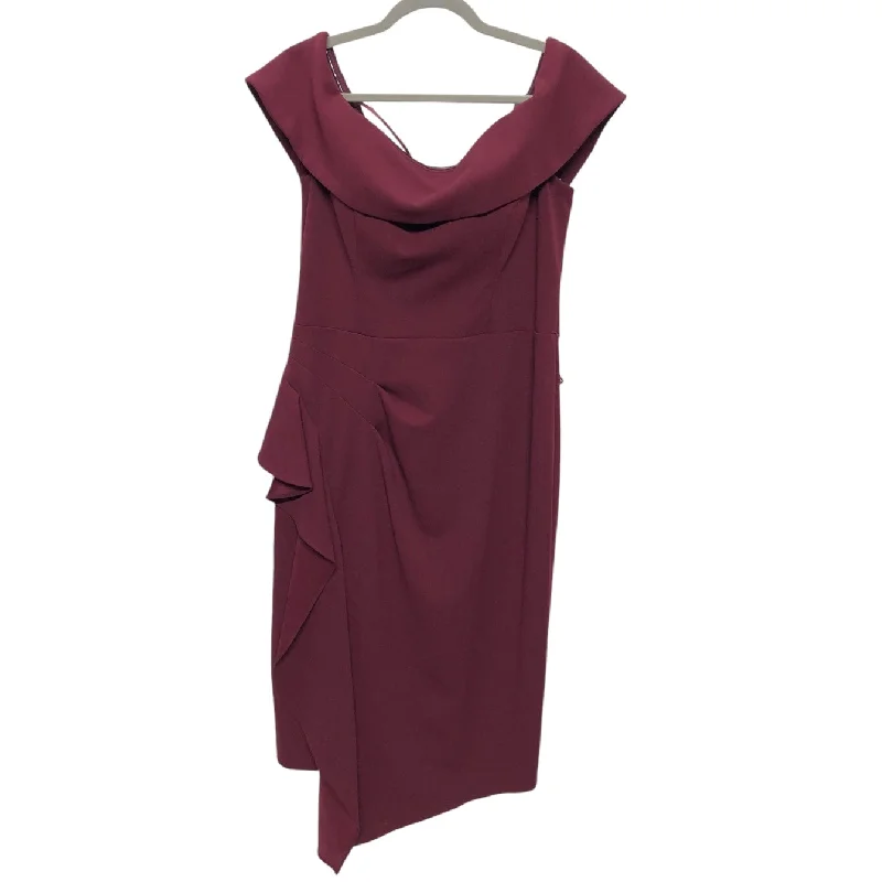 Dress Party Midi By Betsy And Adam In Maroon, Size: 16