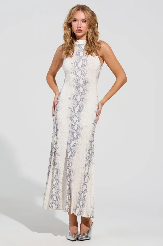 WE FOUND LOVE SNAKE MESH MAXI DRESS