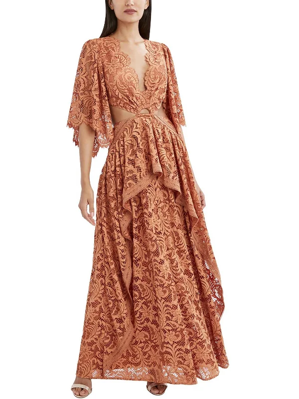 Womens Lace Maxi Evening Dress