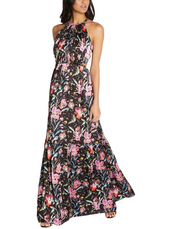 Womens Printed Sleeveless Maxi Dress