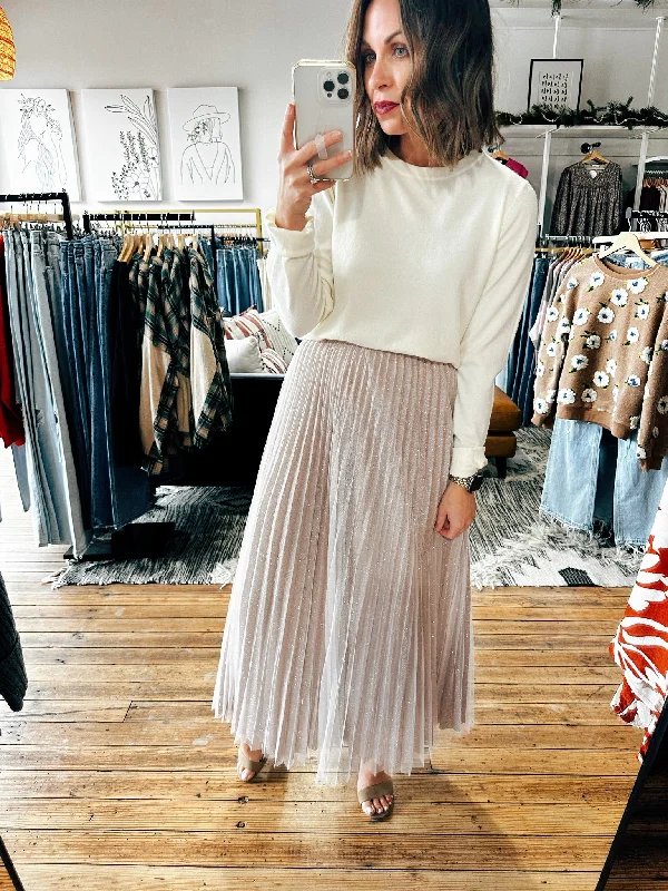 Blush Pleated Classic Skirt