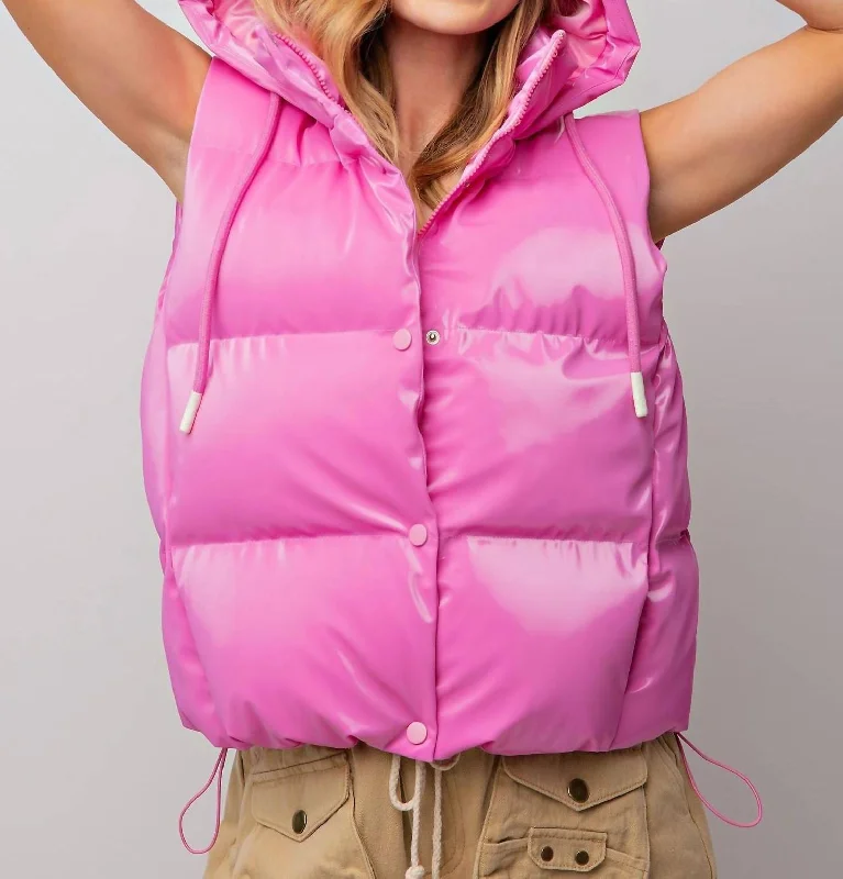 Come On Barbie Puffer Jacket In Pink