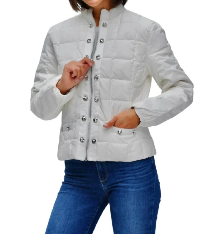 Lia Rhinestone Jacket In White