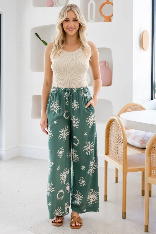 Sandrine Pants Nova Print Khaki