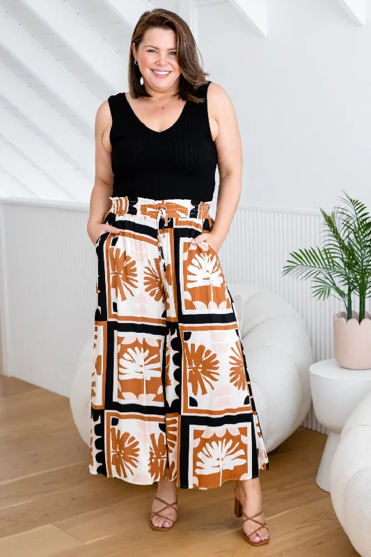 Skye Wide Leg Pants Sahara Print