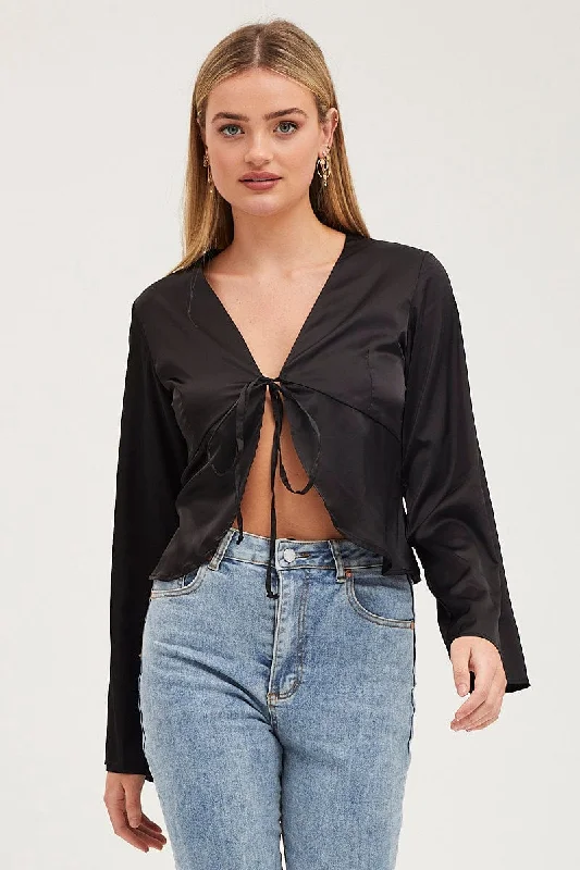 Black Satin Jacket Long Sleeve