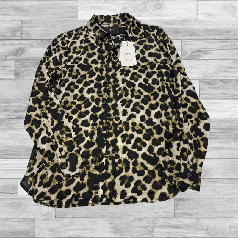 Top Long Sleeve By 7 For All Mankind In Animal Print, Size: S