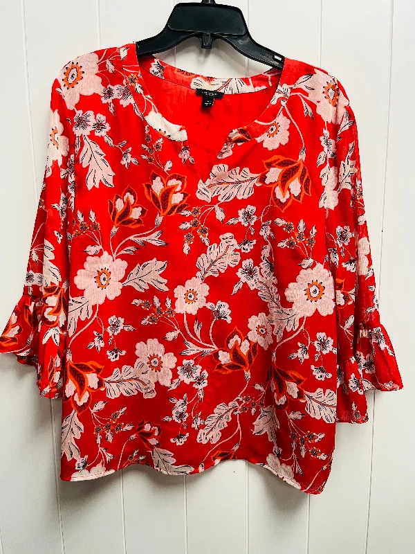 Top Long Sleeve By Ann Taylor In Red, Size: Xl