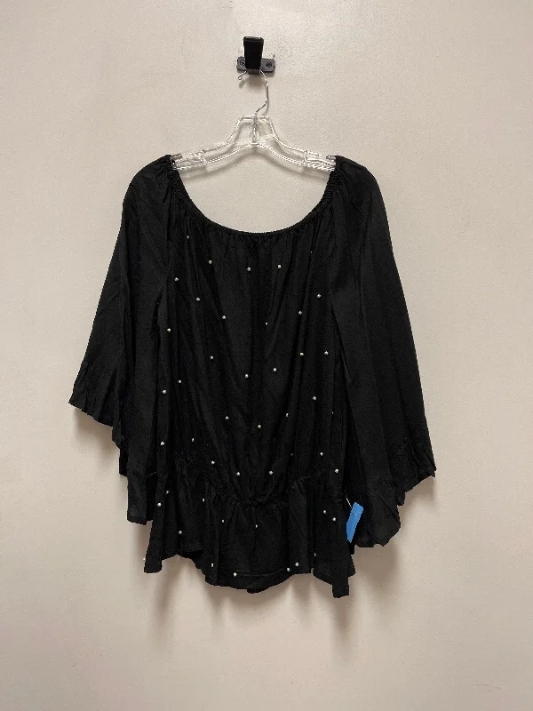 Top Long Sleeve By Clothes Mentor In Black, Size: 1x