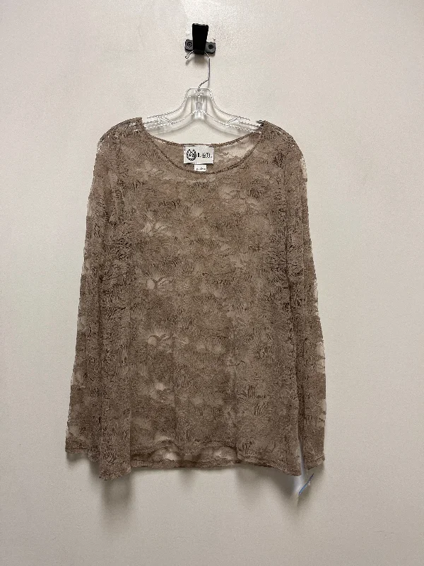 Top Long Sleeve By Clothes Mentor In Brown, Size: 2x