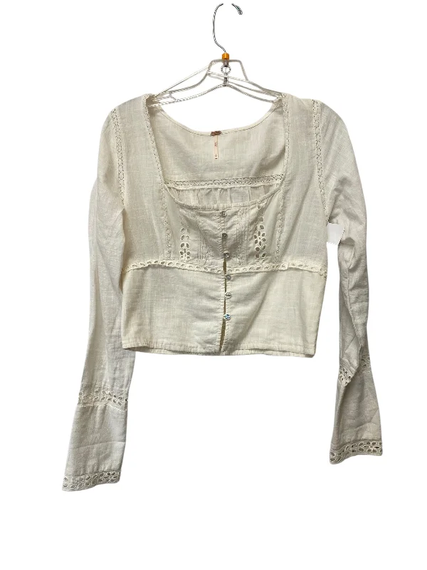 Top Long Sleeve By Free People In White, Size: S