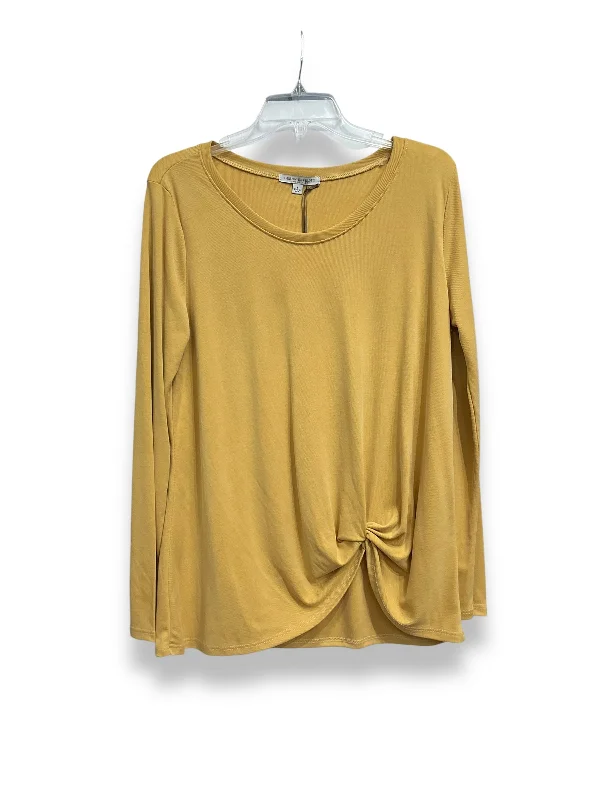 Top Long Sleeve By Green Envelope In Yellow, Size: L