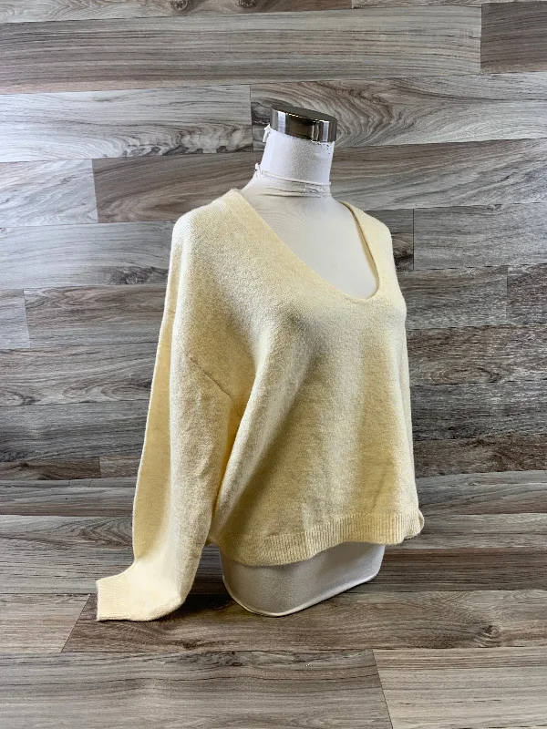 Top Long Sleeve By H&m In Yellow, Size: S