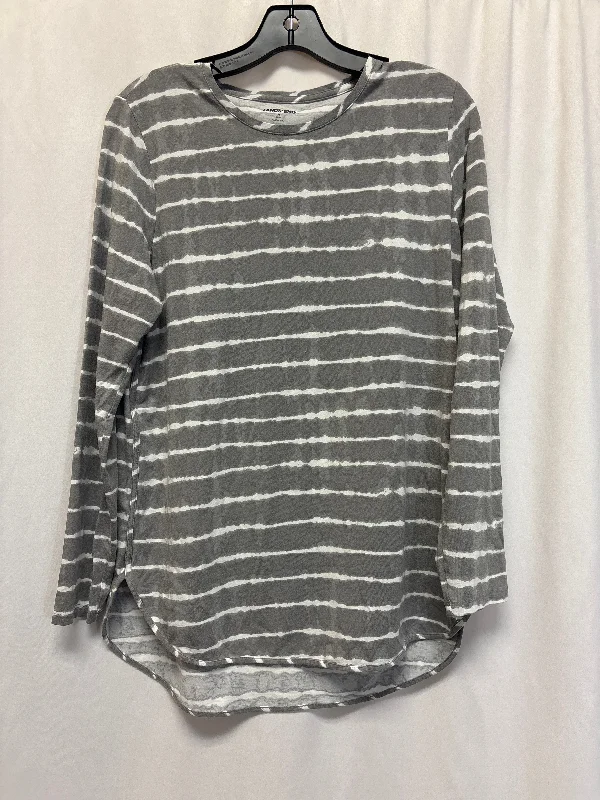 Top Long Sleeve By Lands End In Grey, Size: M